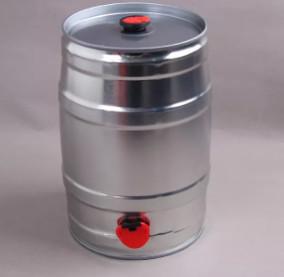 China Homebrew Round Metal Beer Can 5L With Valve And Tape 0.23mm Thickness on sale