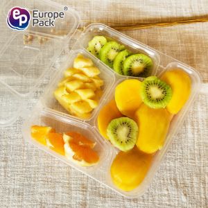 Quality 4 Compartment restaurant food containers disposable plastic take away bento box for fast food meal sushi wholesale