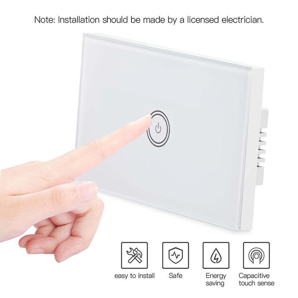 App Wireless Touch Light Switch , 3 Gang 3 Way Touch Wall Light 1800w 10A