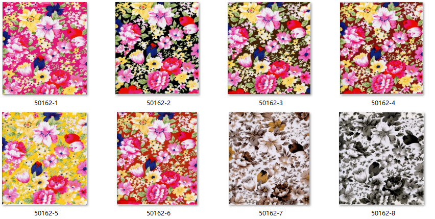 Printed Colorful Flowers PVC PU Synthetic Faux Leather Material