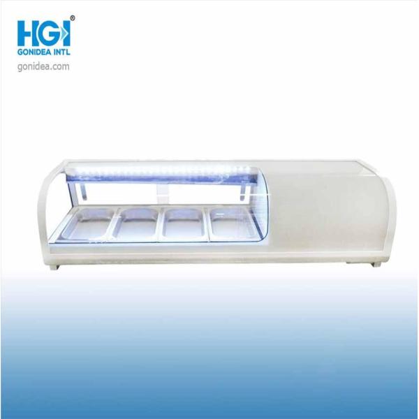 Curved Table Top LED Light Sushi Display Refrigerator CE Approval