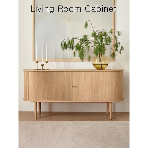 Mid Modern Media Console, TV Stand Cabinet Center Table with Storage in Living Room