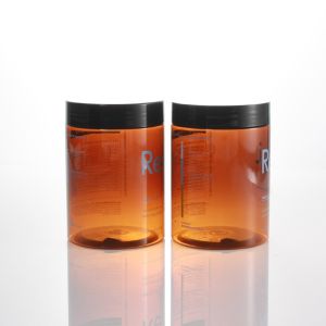 Custom Brown 300ml Hair Cream Clear Cosmetic Jars Food Grade