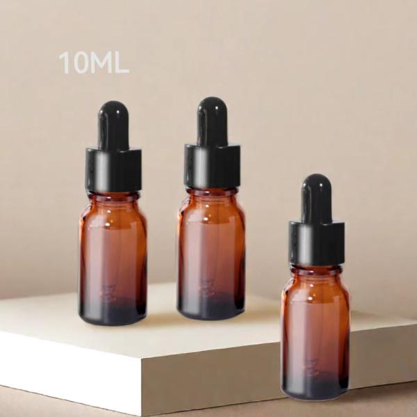 Brwon 10ml Glass Dropper Bottle For CBD liquids And Essential Oils