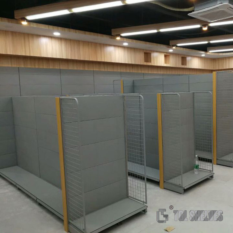 Morden Supermarket Gondola Shelf Rack Powder Coating Cold rolled steel Material