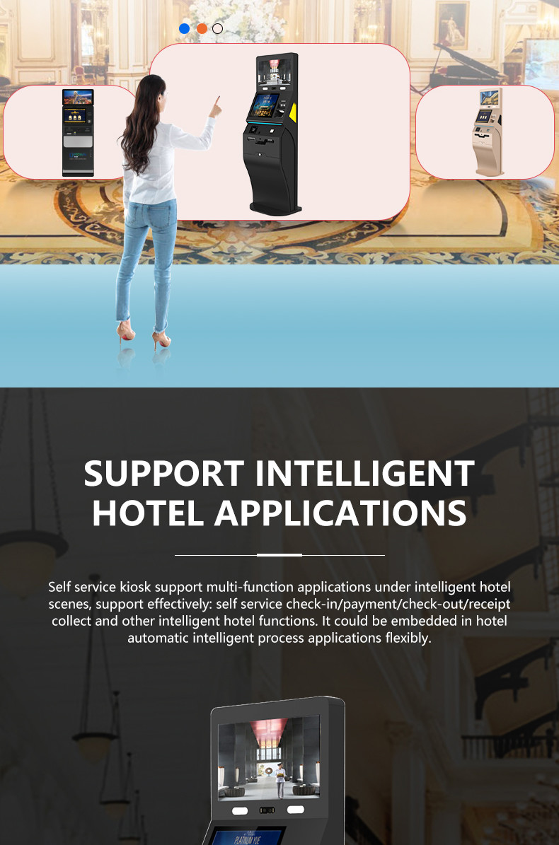 Touch Screen Hotel Terminal Capacitive Self Service Kiosk