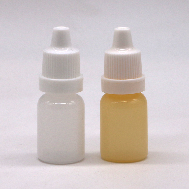LDPE Plastic White Empty Squeezable Eye Liquid Dropper Bottle with Tamper Proof Caps 10mL