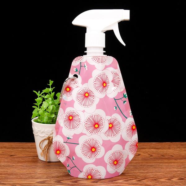 Refillable bag stand up Refill stand up bottle pouch with spray head trigger