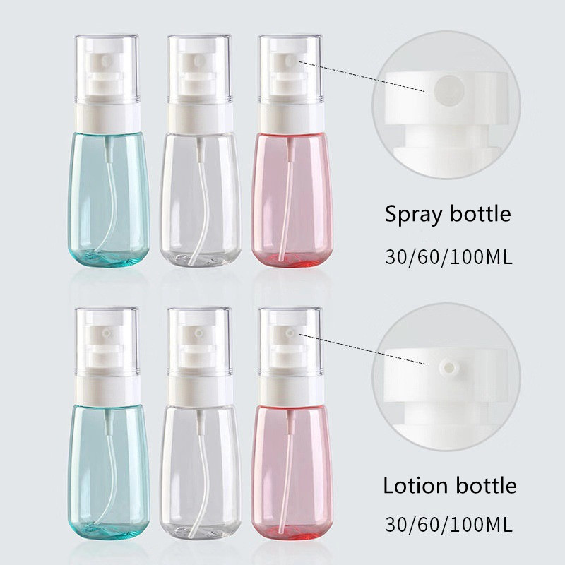 Continuous Mist Spray Bottle Water Mister Travel Bottle With Pump Face Spray 30ml 100ml PETG