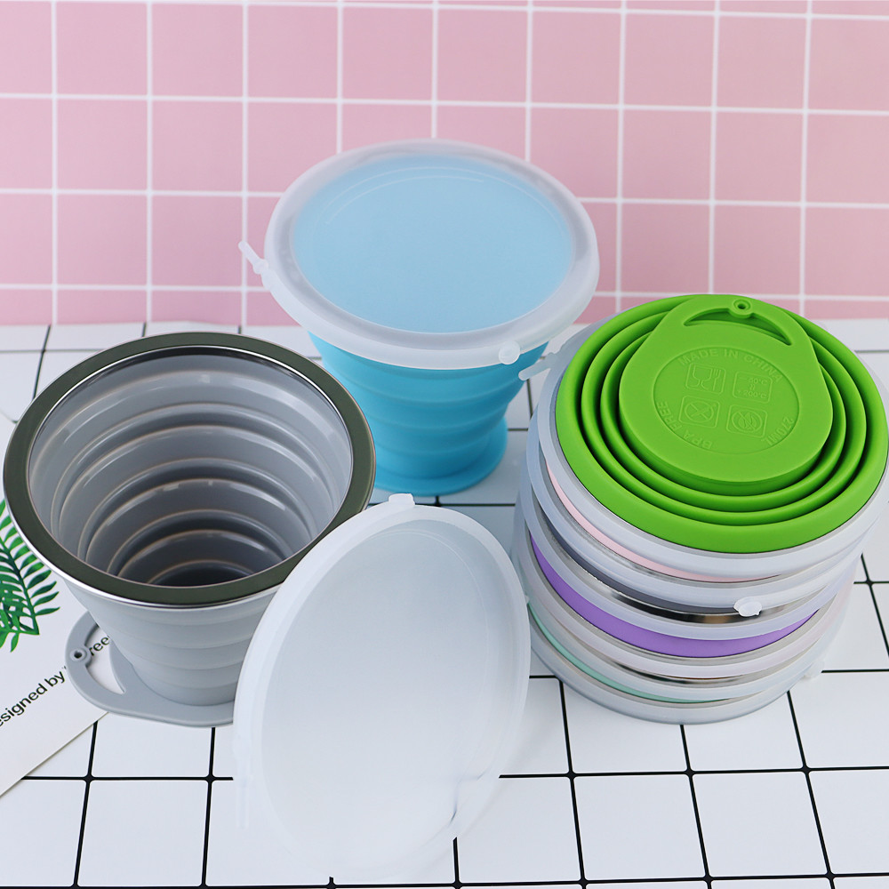 Space Saving Folding Silicone Cup BPA Free Collapsible Water Cup 270ml