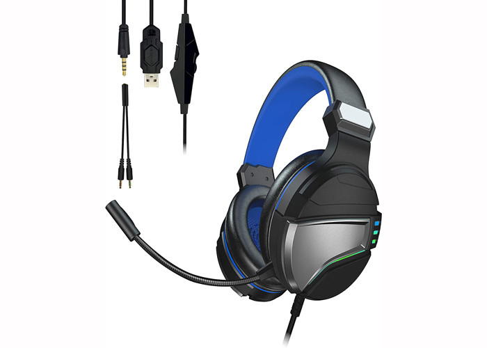 USBplug RGB Ps4 Headset , Led Light Up Gaming Headphones Steel Headband