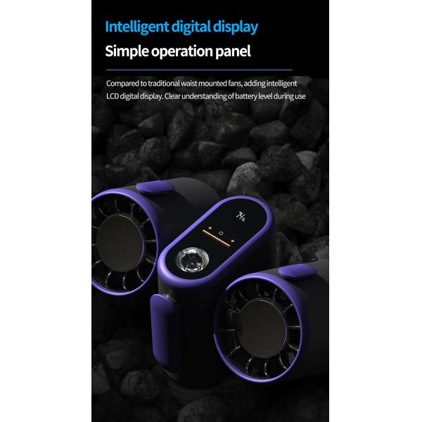 3 In 1 Dual Head Portable Air Cooling Fan With 8000mAh Battery Outdoor Use