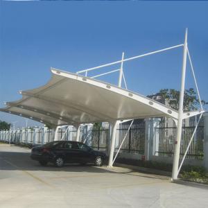 China Q235 PVDF Tension Membrane Structure 0.6mm Roof Punching White on sale
