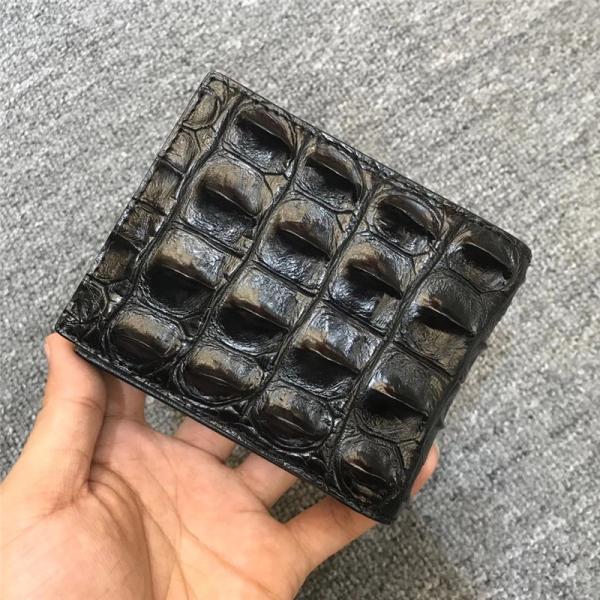 Authentic Exotic Real Alligator Leather Men's Short Card Holders Genuine Crocodile Skin Male Small Bifold Wallet