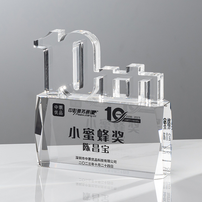 15th Anniversary Event Acrylic Award Custom Engraving For Achievement Celebration