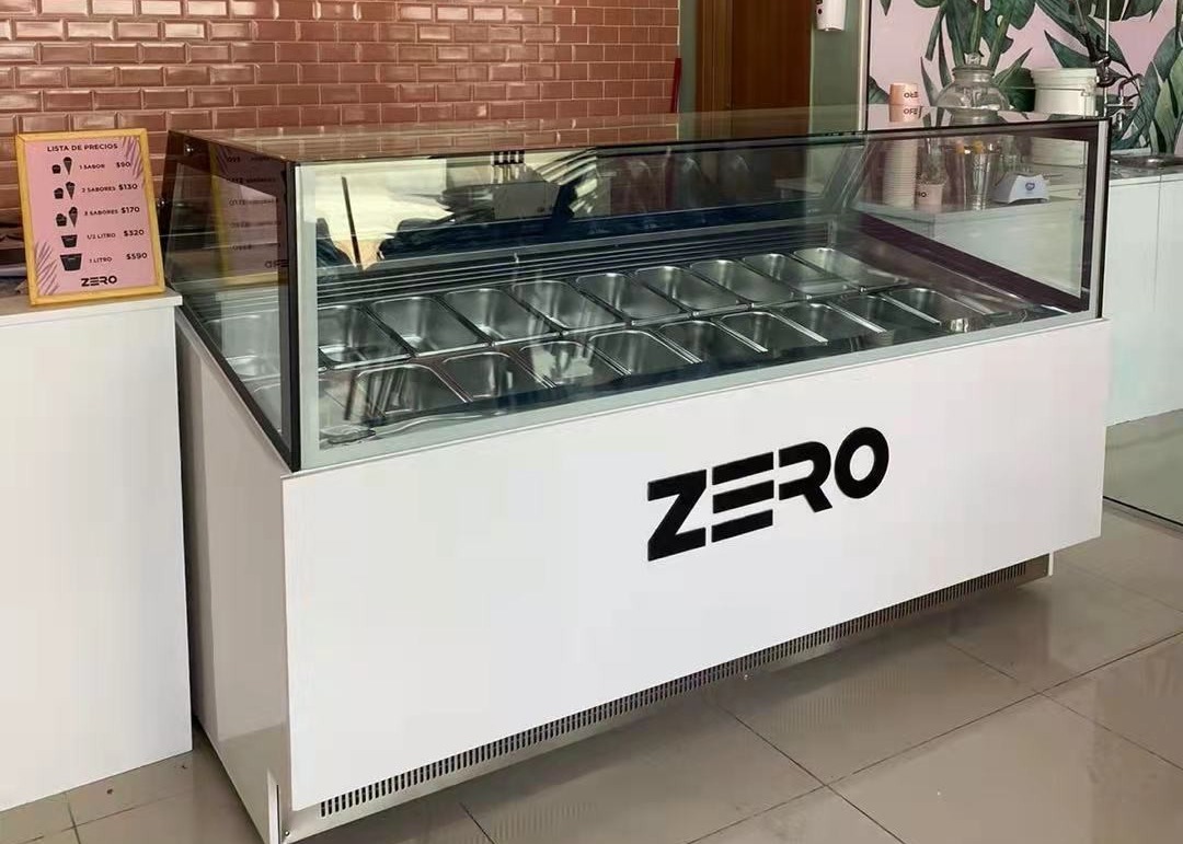 Adjustable Temperature Ice Cream Display Freezer Showcase