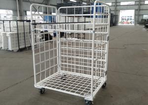 Quality Folding Nestable Roll Cage Container Wire Mesh Security Roll Pallet Trolley 500kg wholesale