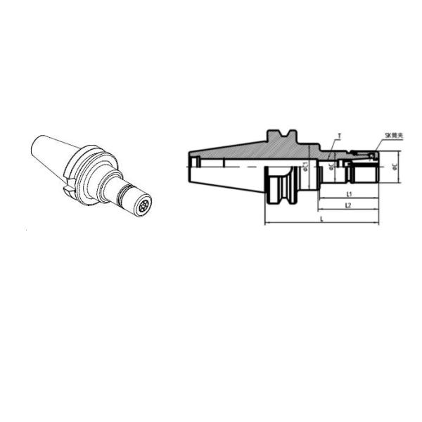 BT40 Straight Shank Collet Chuck Handle Carburized Alloy Steel