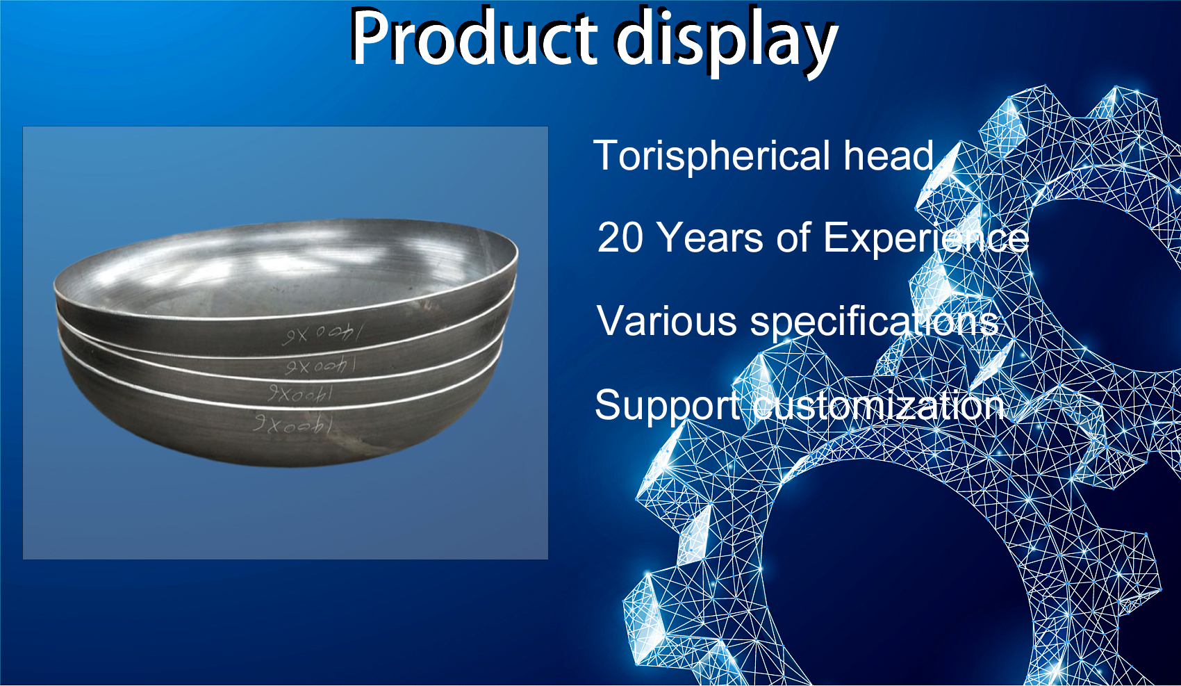 Casting ASME Standard Torispherical Head for Pressure Vessel Boiler Part Steel Dish End