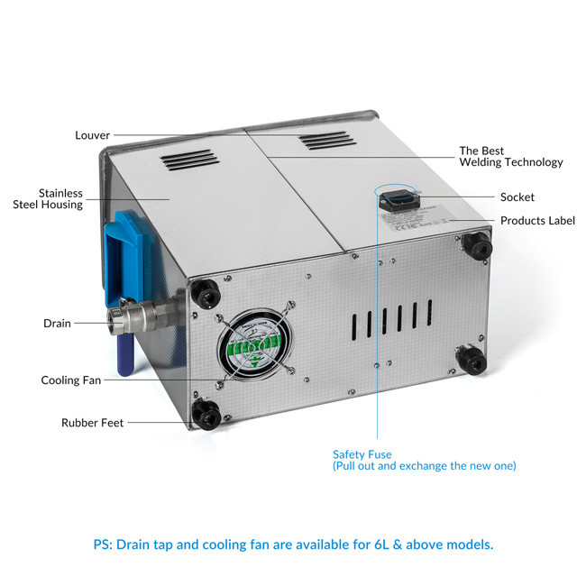 LED Display Metal Parts Ultrasonic Cleaner 6L 40kHz 150 Watt High Frequency
