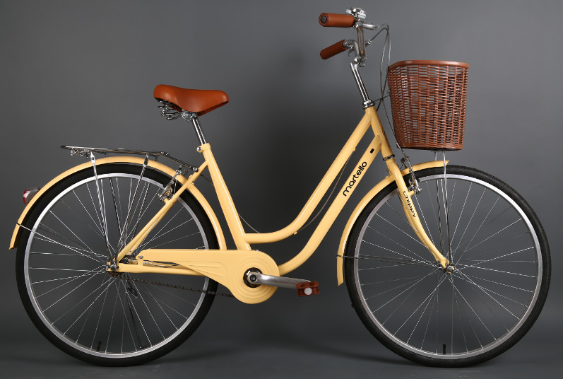 Made in China Cheap price steel colorful 26 OL city bicicle for lady with Shimano 7 speed with pvc basket