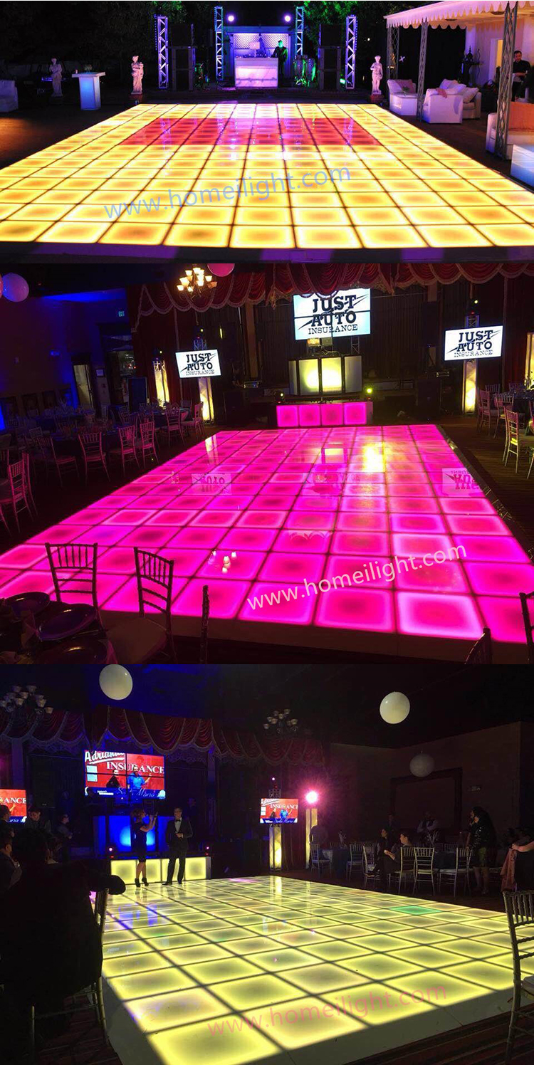 DMX512 50*50CM LED Dyeing Dance Floor Panel for Night Club Disco Lighting