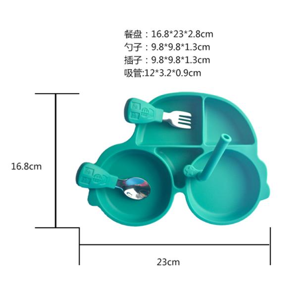 Baby Feeding Silicone Spoon Set Customized Car Shape Bpa Free