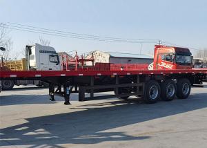 China 60 Tons Flatbed Truck Semi Trailer 20 / 40 FT Container Shipping 3Axles on sale
