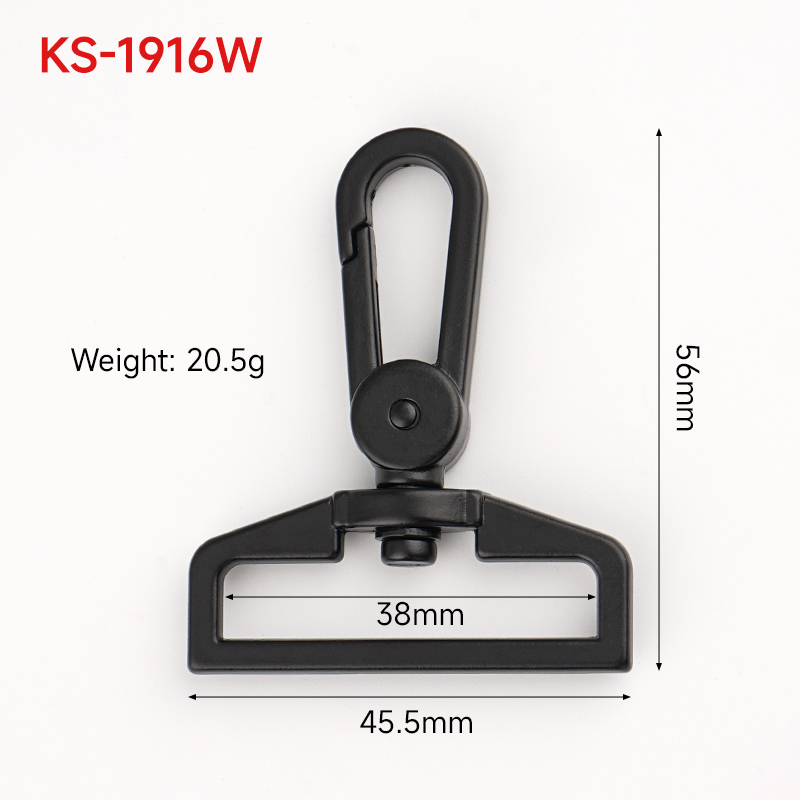 Black 38mm Swivel Snap Hooks Metal Suppliers for 1.5" Shoulder Strap Dog Swivel Hook