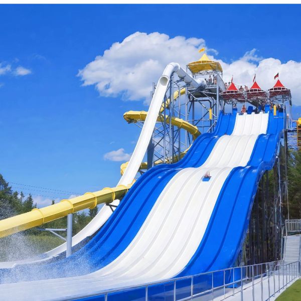 Water Park Slide Fiberglass Swimming Pool Outdoor Playground Equipment For Home Commercial Over 10 Years Old