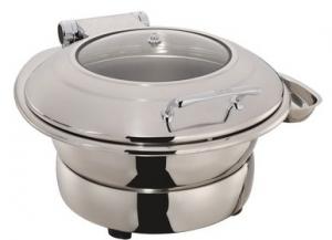 Quality Round Stainless Steel Induction Chafing Dish Optional φ36cm Food Pan 6.0Ltr with Matching Stand wholesale