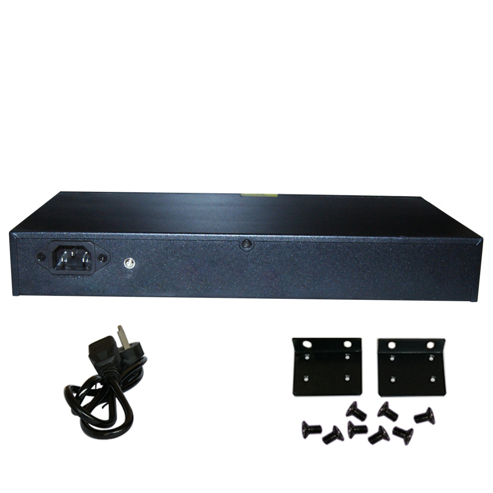 High quality RACK Type 24port POE+2xGE UPlink POE Etherent switch 250m for IP Camera ip phone