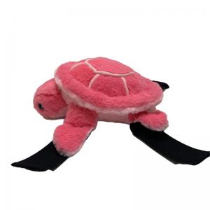 China Pink Long Fur Stuffed Turtle Knee Pad Plush Toy 28cm For Ski Snowboard Skateboard on sale