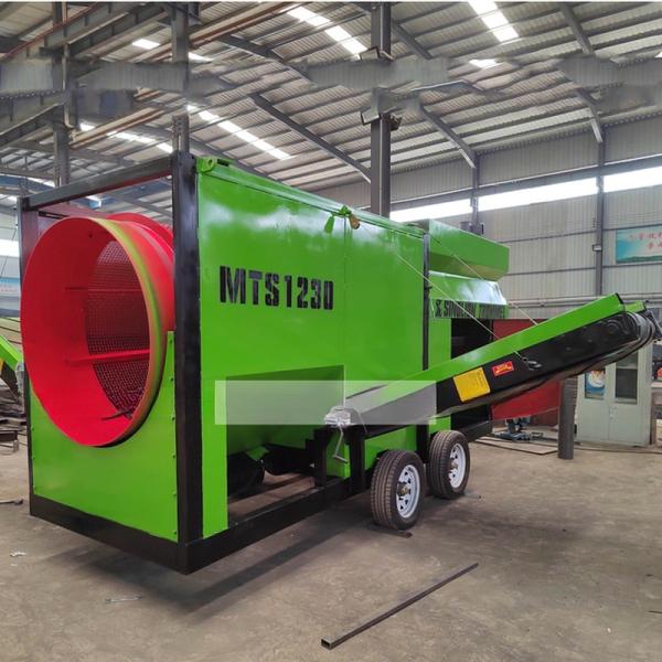 Portable Mobile Compost Trommel Screen Discharge Size Less than 6mm or as Request
