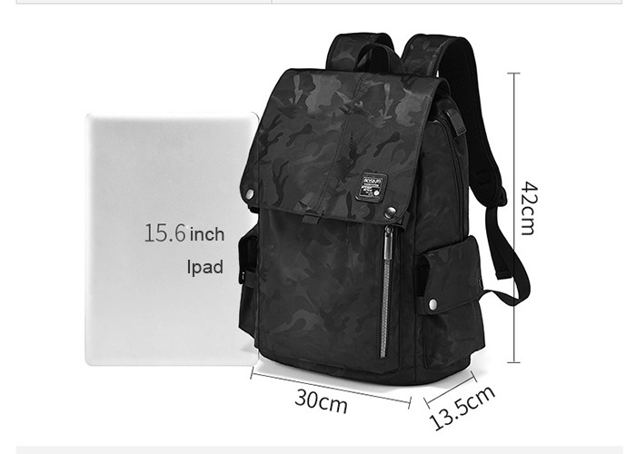 High Quality New Arrival Trend Casual Men Backpack All Black Backbag for Sale