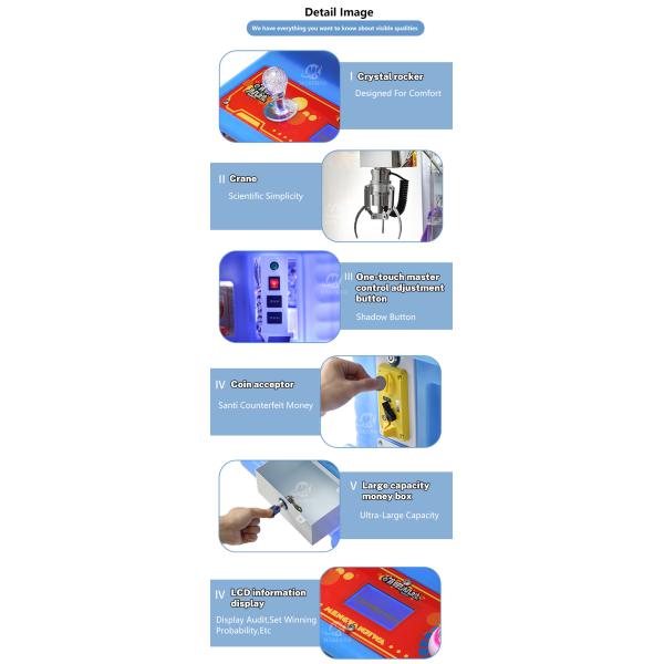 Colorful Mini Claw Machine Coin Operated Amusement Gift Game Machine Small Toy Claw Crane Doll Machine