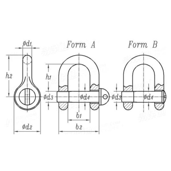DIN82101 Marine Use Hardware Shackle din 82101 D Shackle With Coller Pin for Lifting