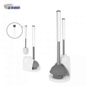 Quality 12 Bathtub Long Handle Cleaning Brush TPR Silicone Material Toilet Brush With Plunger And Holder Combo wholesale