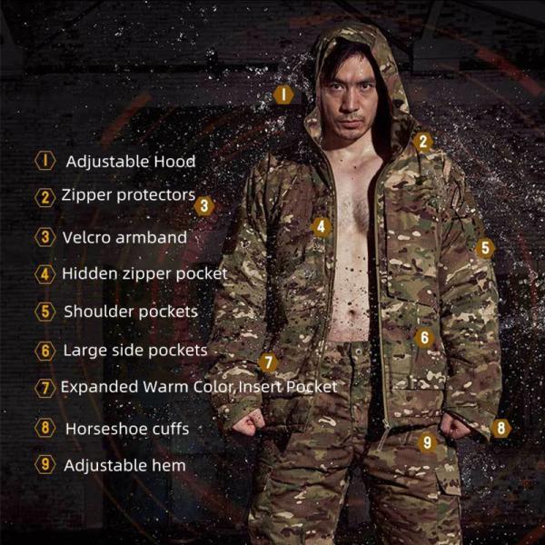 Customized Thermo Reflective Thermostatic CP Camouflage Jacket Cold Protection