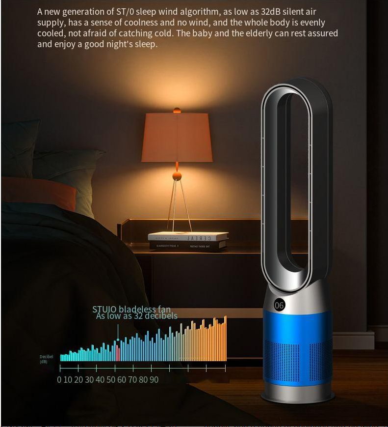 Smart Remote 50 Inch Air Bladeless Cooling Tower Fan with Private Mold and Timer 1-8H