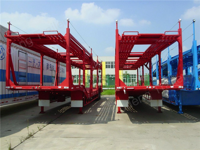 12 Car Carrier Semi Trailer , Skeletal Type 2 / 3 Axles Vehicle Transport Trailer