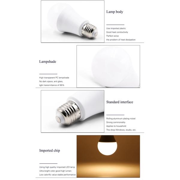 SMD5730 DC12v Energy Saving LED Bulb PC Diffuser Aluminum Base