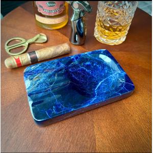 Quality Cloisonne Blue Marble Cigar Ashtray Stain Proof Heat Resistant wholesale