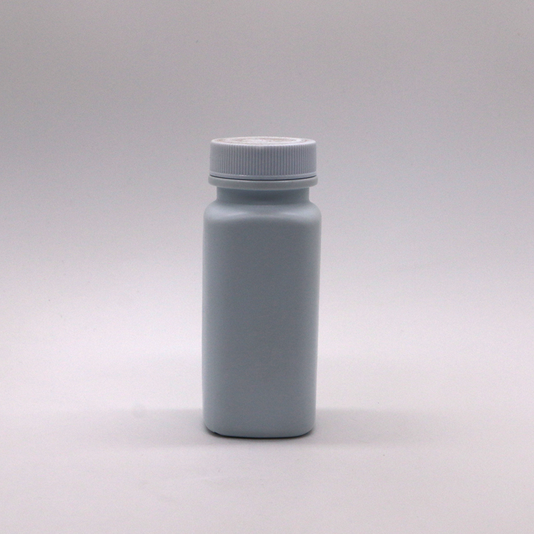 120cc HDPE Square Drug Grade Plastic Pill Capsule Tablet Refillable Bottle for Medicine