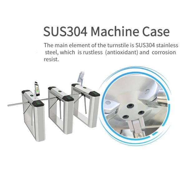 Multi-channel Tripod Turnstile Gate for Office Building Access Control for Integration with Card/QR Code/face Recognition
