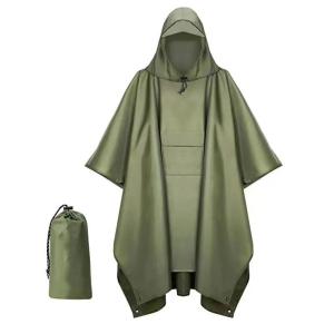 Quality Polyester PU Coating Military Raincoat wholesale