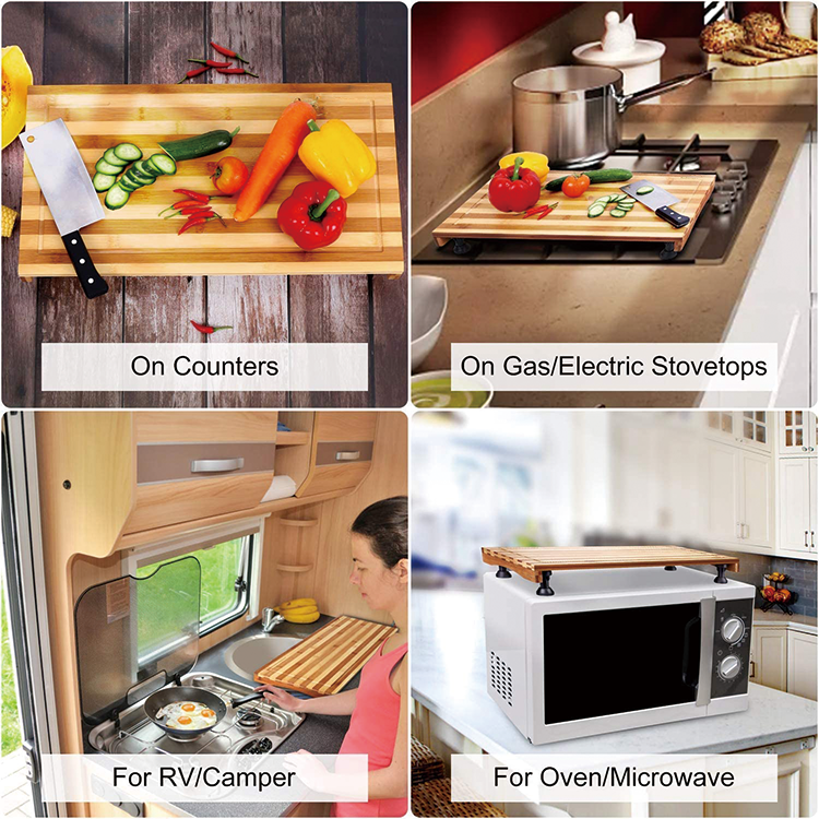 Chopping Blocks for Commercial Buyers Multi-Functional Bamboo Countertop Cutting Board