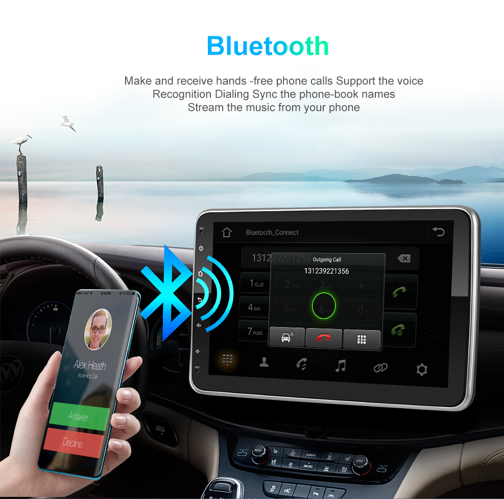 10inch Rotatable Screen 1Din Android Car Multimedia Player with Steering Wheel Control