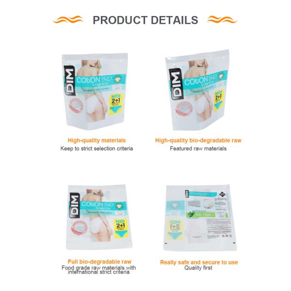 Upright Paper Plastic Composite Bag Environmental Protection For Garment Packaging