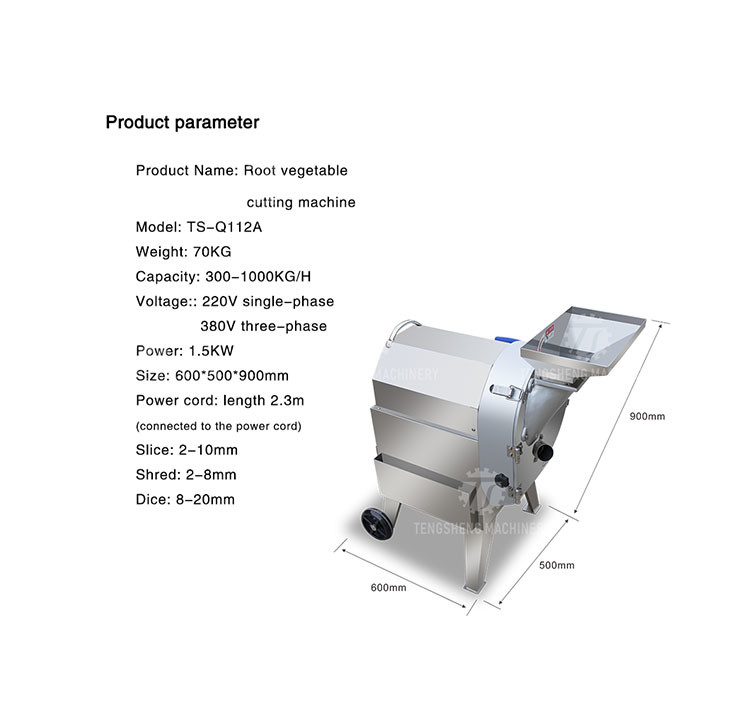 Fruit Vegetable Dicer Machine Cassava interchangeable blades Slicing chips